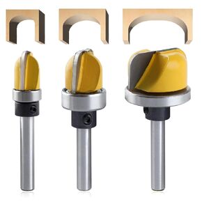 SPEEDWOX 3Pcs Dish Carving Router Bits Bowl & Tray Template Router Bit for Woodworking Wood Router Bits CNC Router Kit Round Nose Router Bit Round Over Router Bits 1/4 Shank for Slotting Arc Digging