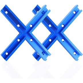 2 T-Tracks for Woodworking with Screws,Aluminum Alloy Woodworking Tools Double Cut Profile Universal T-Tracks with Predrilled Mounting Holes (Intersection - 2Pack)