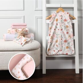 Life Comfort 8 Piece Nursery Bundle, Botanical Green includes 1 Reversible Comforter, 2 Fitted Sheets, 1 Soft Blanket, 2 Flannel Receiving Blankets, 1 Bunny Baby Buddy & Muslin Wearable Sleep Sack