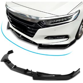 Archaic Front Lip Compatible with Honda Accord 11th Sedan EX/LX/Hybrid Sport/Touring 2023 2024, 4pcs Front Bumper Lip Splitter, Gloss Black Chin, 2023 Accord Extension Accessories