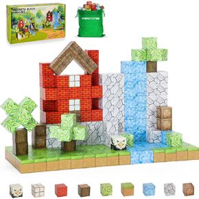 Magnetic Blocks - 100PCS Magnets Building Blocks World Set for Kids Ages 3-5 5-7 8-12, Magnetic Tiles Magnetic Blocks Games Preschool Toys for 3 4 5 6 7 8 Year Old Girls Boys Gifts