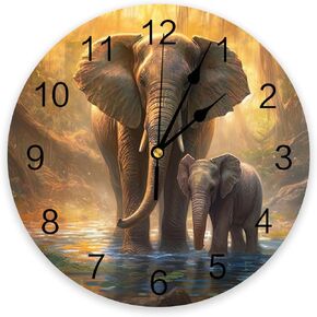 Wall Clock 10 Inch Silent Non-Ticking, Summer Turquoise Tropical Succulent Plants Round Decorative Clock for Living Room Bedroom Kitchen School Easy to Read Battery Operated Mute Clock in Saudi Arabia