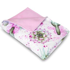 Jaxson's World Watercolor Cactus Baby Blanket | 30x40 Inches | Southwest Succulent Cacti Nursery Decor