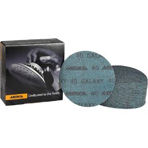 Mirka Galaxy Sandpaper 6 inch (150mm) - Grit 40, 50 Discs/Pack - Hook & Loop - Premium Abrasive for Epoxy Resin, Wood, Metal - Non-Clogging, Self-Sharpening Technology - Ideal for Power Sanders