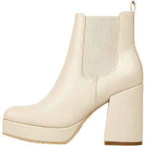 RAFY-02 Women's Chelsea Boots, Leather, Chunky Heel,Block Heel,Comfortable