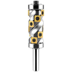 Heavy Duty Flush Trim Router Bit 1/2" Shank, Top and Bottom Bearing Flush-Cut Spiral CNC Router Bits with TiN Coated Carbide Inserts for Woodworking Trimming (Double Bearing)