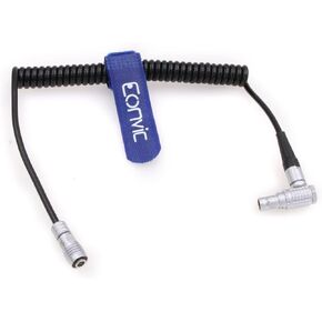Eonvic 0B 2 Pin Right Angle to XS6 4 Pin Female Coiled Power Cable for Teradek ARRI RED SmallHD Paralinx Preston Transvideo Offhollywood Switronix Camera to Portkeys BM5 BM7 Monitor