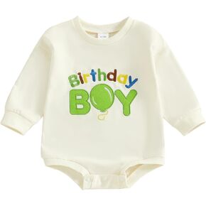 FYBITBO Baby Boy First Birthday Outfit Birthday Boy Shirt Bubble Romper Bodysuit 1st Birthday Outfit Boy Fall Clothes