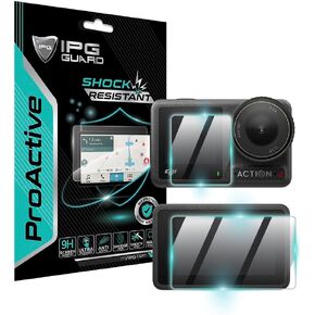 IPG ProActive Made for DJI Osmo Action 5 Pro Camera (2 Units Back + 1 Unit Front) Display 9H Hardness Screen Protector Smooth Glass Touch Ultra Responsive High Clarity Anti Scratch Smudge & Shock Proof for OsmoAct5 Pro)
