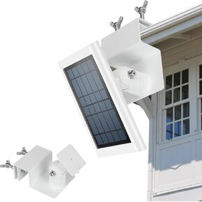 Gutter Mount Compatible with Ring Solar Panels – 360° Adjustable Weatherproof Aluminum Alloy Bracket, Perfect Angle for Maximum Sunlight Exposure