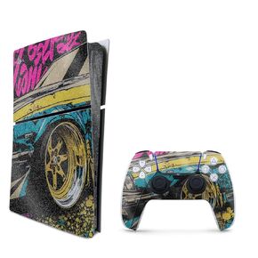 Carbon Fiber Gaming Skin Compatible with PlayStation 5 Slim Digital Edition Combo with Controller - Camber - Premium 3M Vinyl Protective Wrap Decal Cover | Crafted in The USA by MightySkins