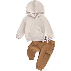 Toddler Baby Boy Clothes Fall Winter Outfits Contrast Color Long Sleeve Hoodies Sweatshirt +Pants Set