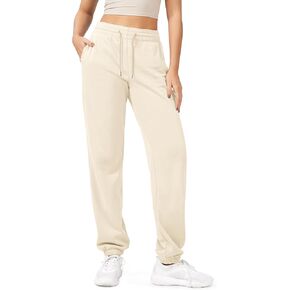 ODODOS Women's Sweatpants Cotton French Terry High Waist Drawstring Casual Lounge Pants with Pockets