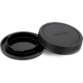 EF-M Mount Camera Body Cap and Rear Lens Cap Cover Kit for Canon EF-M Mirrorless Cameras,Camera Sensor Cap Plastic Lens Rear Covers,fits M5 M6,M200 Cameras and Lens EF-M 22mm f/2 STM etc