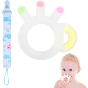 عضاضات للأطفال من عمر 6 إلى 12 شهرًا - ألعاب تسنين للأطفال مصنوعة من السيليكون الناعم، خالية من مادة BPA، مهدئة ومحفزة وسهلة الإمساك بألعاب التسنين للأطفال in Kuwait