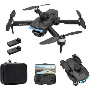 Drone with Camera for Kids, 8K EIS Anti Shake Camera FPV Drone, RC Quadcopter with Brushless Motor, 50x zoom,360° Obstacle Avoidance, Follow Me, Optical Flow, Headless Mode and2 Batteries for Adults