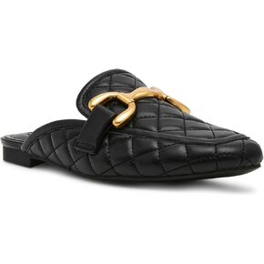 Steve Madden Women's Fortunate Mule, Black Quilted, 5.5