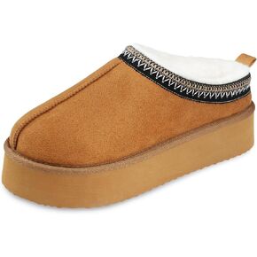 VONMAY Women's Cozy Platform Slippers, Warm Fleece-Lined Indoor Outdoor Slippers with Anti-Slip Sole, Stylish and Comfortable Winter House Shoes