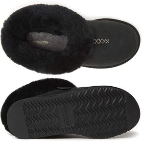 Dearfoams Fireside Adelaide Genuine Shearling Soft Comfy Memory Foam Plush Indoor House Shoe Clog Slipper