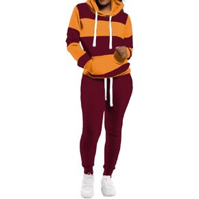 TOPONSKY Womens 2 Piece Tracksuit Long Sleeve Warm Up Outfit Patchwork Pants Set in Kuwait