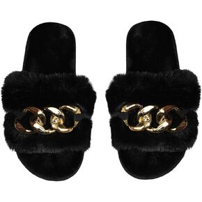 Verdusa Women's Fuzzy Memory Foam Slippers Open Toe Indoor House Shoes