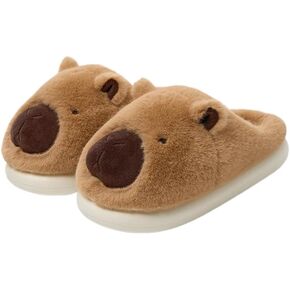 Funny Animal Slippers for Women Girl Capybara Cute Plush Cozy Warm Slippers Cozy Fluffy Fuzzy Indoor Bedroom