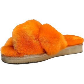 Women's Sheepskin Slippers Indoor Outdoor House Leather Shearling Fur Cross Band Slippers