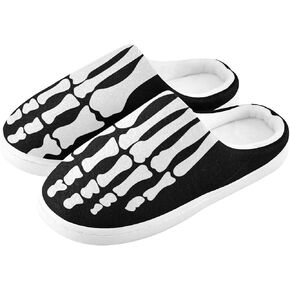 Skull Skeleton Feet Slippers for Women Men, Memory Foam Slippers Shoes for Home Indoor Outdoor Bedroom