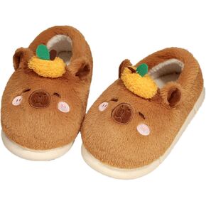 Capybara Plush Slippers Women's Slippers Cute Warm for House Bedroom Sandals Fuzzy Kawaii Slides Slip-on Swollen Feet Slippers Wide Non-Slip Indoor Outdoor Shoes Flip Flop Cartoon Animal
