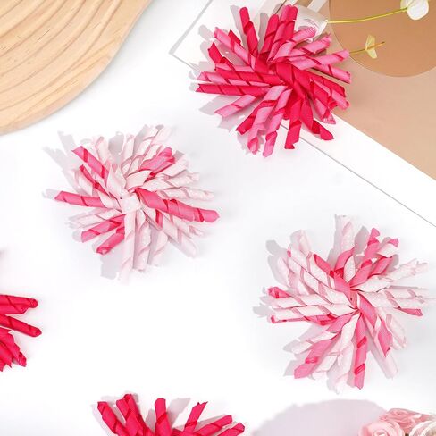 CÉLLOT Boutique Girls' Curly Korker Bow Pop Up Hair Bow Alligator Hair Clips for Birthday Party Dancing Cheering Festival -Pink Series in Saudi Arabia