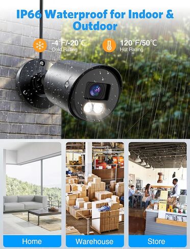 EZFIX 4K PoE NVR Security Camera System Outdoor, 4pcs Wired 5MP PoE IP Cameras with Person Vehicle Detection, 4K 8CH POE NVR, Color Night Vision, 24/7 Home Surveillance in Saudi Arabia