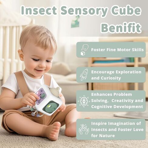 Busy Cube Toys for 1 Year Old Boy Girl, Montessori Toys for 1+ Year Old, Travel Toys for Toddlers 1-3, Learning Fine Motor Skills| Baby Birthday Gifts Stocking Stuffers 6 Months + in Saudi Arabia