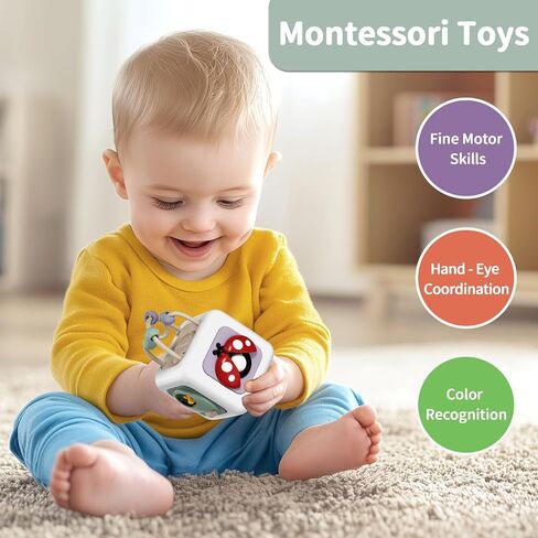Busy Cube Toys for 1 Year Old Boy Girl, Montessori Toys for 1+ Year Old, Travel Toys for Toddlers 1-3, Learning Fine Motor Skills| Baby Birthday Gifts Stocking Stuffers 6 Months + in Saudi Arabia
