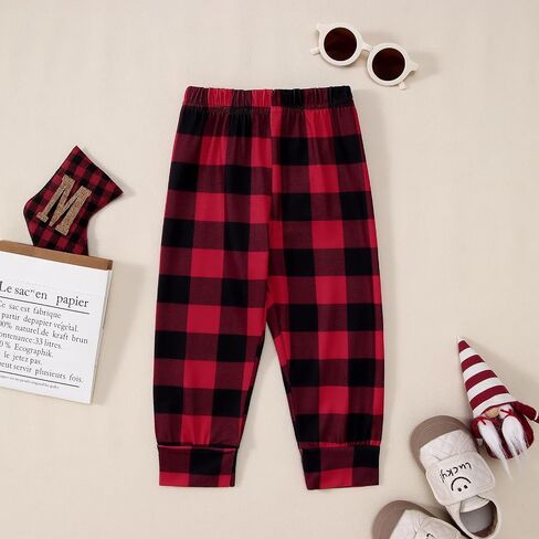 BOUTIKOME Wild Three Birthday Outfits Toddler Baby Boy Girl Plaid Pants Set Long Sleeve Shirts Tee Fall Top Winter Clothes in Saudi Arabia
