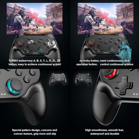 Switch Pro Wireless Controller for Nintendo Switch/Lite/OLED, Switch Controller with Bluetooth, Wake-up, Dual Vibration, Screenshot Function, Turbo Function Deep Black in Kuwait