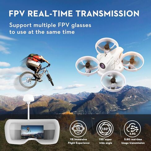 مجموعة طائرات بدون طيار FPV صغيرة للمبتدئين، طائرة بدون طيار لمشاهدة الشخص الأول مع نظارات FPV مناسبة للطائرات بدون طيار المبتدئة، طائرة بدون طيار MINI FPV واسعة للغاية 120 درجة مع انتقال منخفض 5.8 جيجا in Kuwait