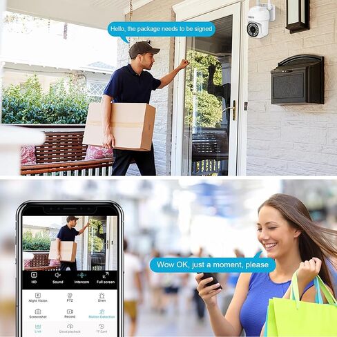 كاميرا مراقبة EVERSECU 2K 3.0MP خارجية WiFi PTZ، 2.4G&5G WiFi، تتبع تلقائي، صوت ثنائي الاتجاه، رؤية ليلية ملونة والأشعة تحت الحمراء، تعمل مع Alexa، بطاقة SD والتخزين السحابي، كاميرا IP متوافقة مع ONVIF (4 عبوات) in Kuwait