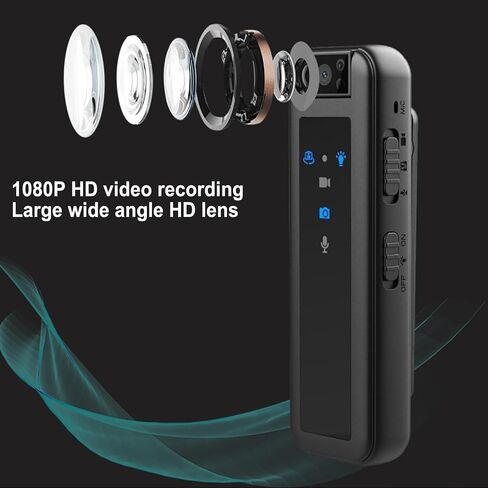 256GB Body Camera, 1080P 600mAh Wearable Video Recorder with 180° Rotatable Lens, Body Camera for Business Office Outdoor Sports in Saudi Arabia
