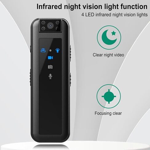 256GB Body Camera, 1080P 600mAh Wearable Video Recorder with 180° Rotatable Lens, Body Camera for Business Office Outdoor Sports in Saudi Arabia