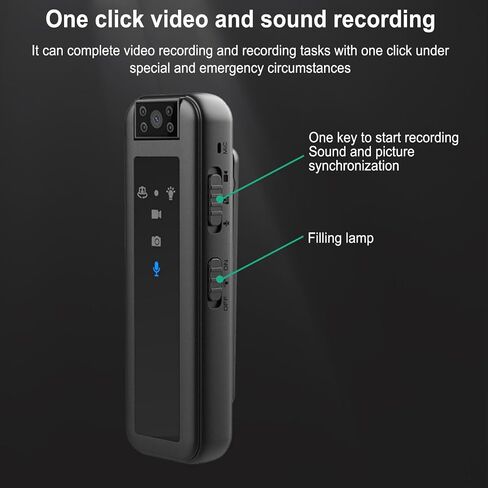 256GB Body Camera, 1080P 600mAh Wearable Video Recorder with 180° Rotatable Lens, Body Camera for Business Office Outdoor Sports in Saudi Arabia
