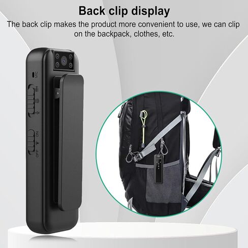 256GB Body Camera, 1080P 600mAh Wearable Video Recorder with 180° Rotatable Lens, Body Camera for Business Office Outdoor Sports in Saudi Arabia