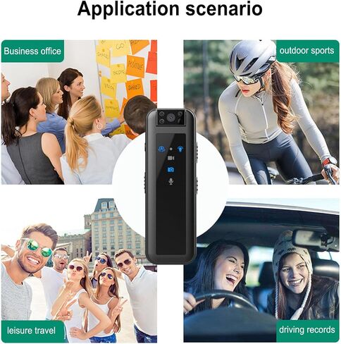256GB Body Camera, 1080P 600mAh Wearable Video Recorder with 180° Rotatable Lens, Body Camera for Business Office Outdoor Sports in Saudi Arabia