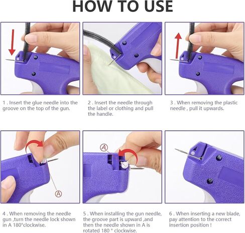 Janxyv Tagging Gun Kit, Fine Mini Tagging Gun for Clothing Mini Stitch Gun for Clothes Sewing Quilting Hemming Quick Stitch Tag Gun with 5 Needle, 500 White & 500 Black Micro Fasteners in Saudi Arabia