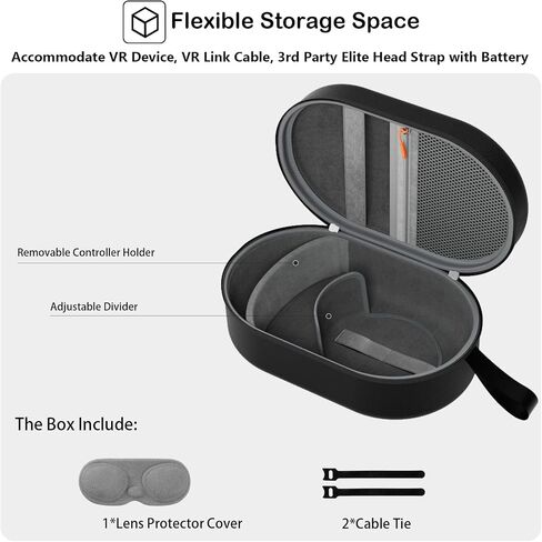 ProCase Hard Carrying Case Fit for Oculus Meta Quest 3S/3 /Quest 2/Vision Pro VR Gaming Headsets, Compatible with Elite Strap/Kiwi Design/BOBOVR Battery Head Strap and Controller Accessories-Black in Saudi Arabia