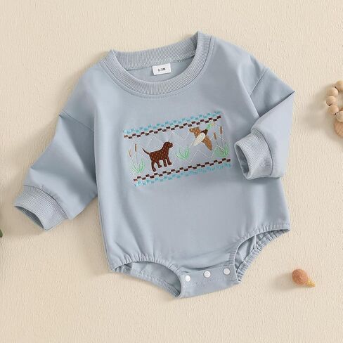 Baby Boy Duck Hunting Clothes Mallard Duck Long Sleeve Sweatshirt Romper Fall Winter Infant Outfit in Saudi Arabia