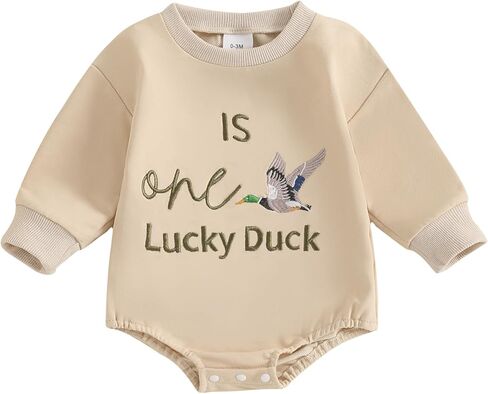 Baby Boy Duck Hunting Clothes Mallard Duck Long Sleeve Sweatshirt Romper Fall Winter Infant Outfit in Kuwait