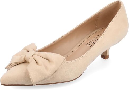 Journee Womens Orana Pointed Toe Kitten Heel Pumps in Saudi Arabia