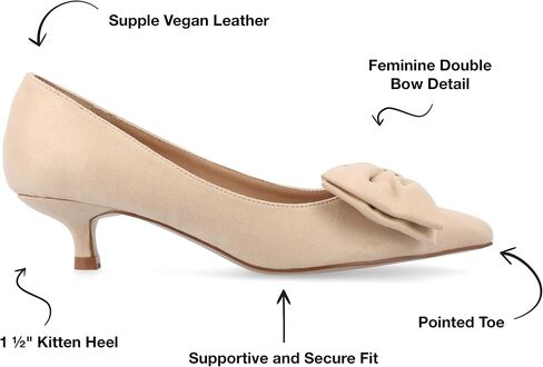 Journee Womens Orana Pointed Toe Kitten Heel Pumps in Saudi Arabia