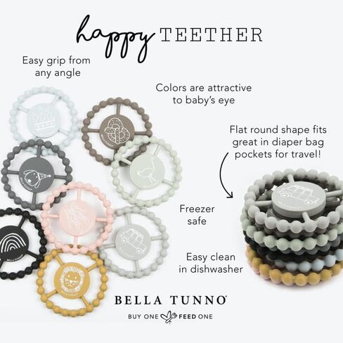 Bella Tunno Happy Teether for Boys – Soft & Easy Grip Baby Boy Teether Toy, Silicone Teether Ring to Help Soothe Gums, Non-Toxic and BPA Free, Bruh in Saudi Arabia