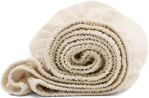 Boll & Branch Signature Hemmed Fitted Crib Sheet - One Size, Natural - Toxin-Free, Soft 100% Organic Cotton - Top-Stitched Elastic Band, Secure Fit in Saudi Arabia